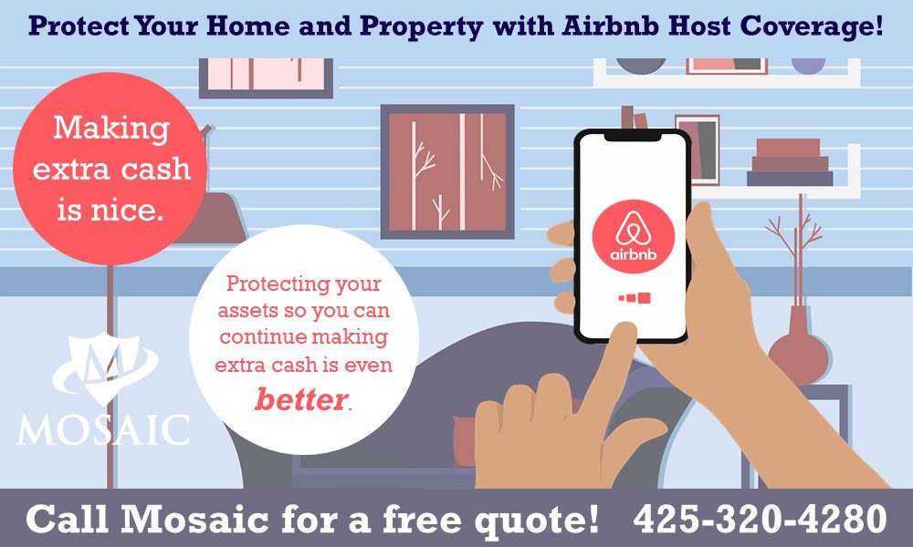 infographic of a person in a living room holding a phone and looking at the airbnb application
