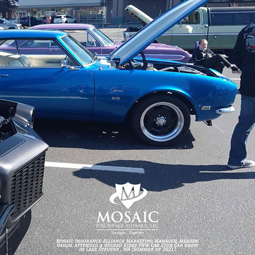 Blog - Classic Auto Insurance, Blue Classic Car with Hood Up in Lynnwood Washington with Mosaic Insurance Alliance
