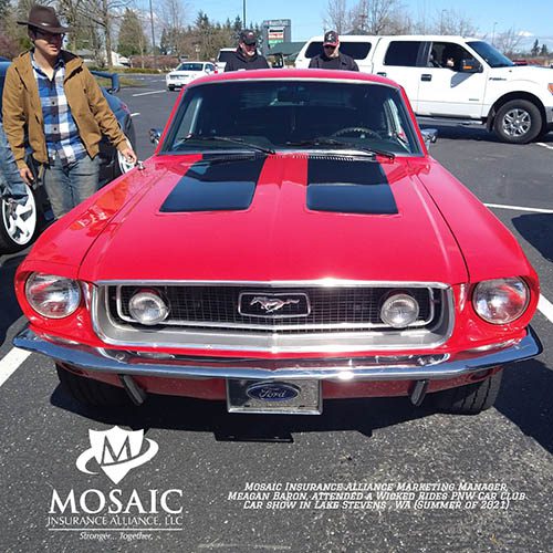 Blog - Classic Auto Insurance, Front View of Red Classic Car in Lynnwood Washington with Mosaic Insurance Alliance