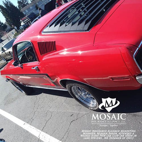 Blog - Classic Auto Insurance, Side View of Red Classic Car in Lynnwood Washington with Mosaic Insurance Alliance